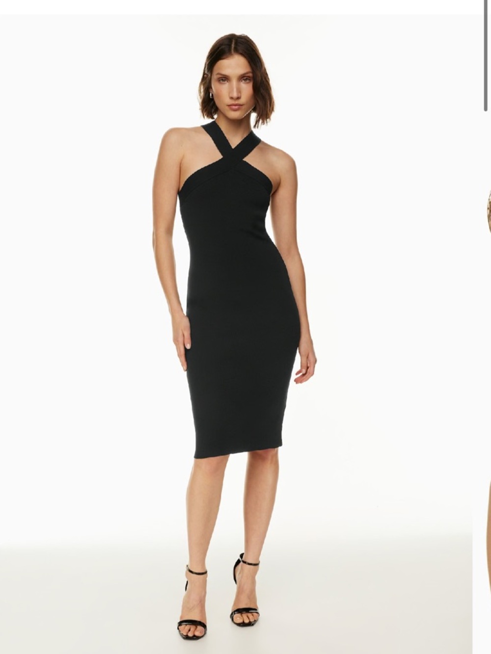 Babaton Sculpt Knit Criss Cross Midi Dress M